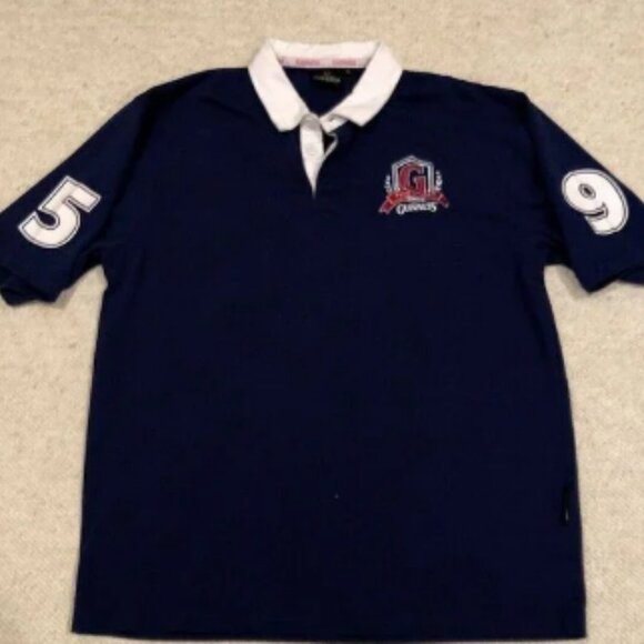 Guinness Polo XL 1759 Blue Officially Licensed St. James Gate Dublin Ireland - Picture 1 of 4